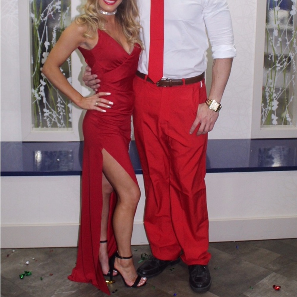 Red maxi dress